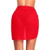 imageHolipick Sarong Cover Up Wrap Skirt Bathing Suit Sheer Swimsuit Sarong for Beach Chiffon CoverupRed