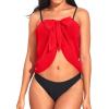 imageHolipick Sarong Cover Up Wrap Skirt Bathing Suit Sheer Swimsuit Sarong for Beach Chiffon CoverupRed