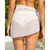 imageHolipick Sarong Cover Up Wrap Skirt Bathing Suit Sheer Swimsuit Sarong for Beach Chiffon CoverupWhiteswiss Dot