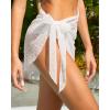 imageHolipick Sarong Cover Up Wrap Skirt Bathing Suit Sheer Swimsuit Sarong for Beach Chiffon CoverupWhiteswiss Dot