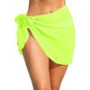 imageHolipick Sarong Cover Up Wrap Skirt Bathing Suit Sheer Swimsuit Sarong for Beach Chiffon CoverupNeon Green