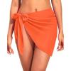 imageHolipick Sarong Cover Up Wrap Skirt Bathing Suit Sheer Swimsuit Sarong for Beach Chiffon CoverupOrange