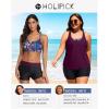 imageHolipick 3 Piece Tankini Swimsuits for Women Tummy Control Bathing Suits Swim Tank Top with Bra Boy Shorts Teen SwimwearPurple