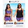 imageHolipick 3 Piece Tankini Swimsuits for Women Tummy Control Bathing Suits Swim Tank Top with Bra Boy Shorts Teen SwimwearTribal