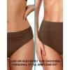 imageHolipick Women High Waisted Bikini Bottom Full Coverage Bathing Suits Bottoms Mid Waist Tummy Control Swim BottomDark Brown