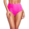 imageHolipick Women High Waisted Bikini Bottom Full Coverage Bathing Suits Bottoms Mid Waist Tummy Control Swim BottomPink