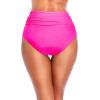 imageHolipick Women High Waisted Bikini Bottom Full Coverage Bathing Suits Bottoms Mid Waist Tummy Control Swim BottomPink