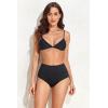 imageHolipick Women High Waisted Bikini Bottom Full Coverage Bathing Suits Bottoms Mid Waist Tummy Control Swim BottomSolid Black