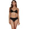 imageHolipick Women High Waisted Bikini Bottom Full Coverage Bathing Suits Bottoms Mid Waist Tummy Control Swim BottomSolid Black