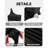 imageHolipick Women One Shoulder High Waisted Bikini Set Two Piece Tummy Control Swimsuits Full Coverage Bathing SuitBlack