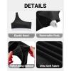 imageHolipick Women One Shoulder High Waisted Bikini Set Two Piece Tummy Control Swimsuits Full Coverage Bathing SuitBlack White