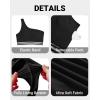 imageHolipick Women One Shoulder High Waisted Bikini Set Two Piece Tummy Control Swimsuits Full Coverage Bathing SuitBlack Woven