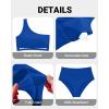 imageHolipick Women One Shoulder High Waisted Bikini Set Two Piece Tummy Control Swimsuits Full Coverage Bathing SuitBlue