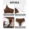 imageHolipick Women One Shoulder High Waisted Bikini Set Two Piece Tummy Control Swimsuits Full Coverage Bathing SuitBrown