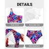 imageHolipick Women One Shoulder High Waisted Bikini Set Two Piece Tummy Control Swimsuits Full Coverage Bathing SuitColorful Leaves
