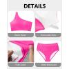 imageHolipick Women One Shoulder High Waisted Bikini Set Two Piece Tummy Control Swimsuits Full Coverage Bathing SuitHot Pink