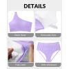 imageHolipick Women One Shoulder High Waisted Bikini Set Two Piece Tummy Control Swimsuits Full Coverage Bathing SuitLavender