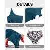 imageHolipick Women One Shoulder High Waisted Bikini Set Two Piece Tummy Control Swimsuits Full Coverage Bathing SuitTeal Flower