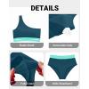 imageHolipick Women One Shoulder High Waisted Bikini Set Two Piece Tummy Control Swimsuits Full Coverage Bathing SuitTeal and Green