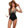 imageHolipick Women Tummy Control One Piece Swimsuit  Push Up Bathing Suit Full Coverage Slimming SwimwearBlack Leopard