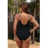 imageHolipick Women Tummy Control One Piece Swimsuit  Push Up Bathing Suit Full Coverage Slimming SwimwearBlack Leopard
