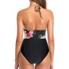 imageHolipick Women One Piece Swimsuit Tummy Control Halter Bathing Suit Sexy Plunge V Neck SwimwearFloral
