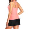 imageWomens Two Piece Tankini Swimsuits  Tummy Control Tankini Top with Skirt Bottom Halter V Neck Bathing SuitsPink
