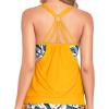 imageHolipick Womens Blouson Tankini Tops Only Tummy Control Swimsuit Top with Racerback No BottomYellow