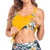 imageHolipick Womens Blouson Tankini Tops Only Tummy Control Swimsuit Top with Racerback No BottomYellow