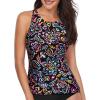 imageHolipick High Neck Tankini Top Bathing Suit Tops for Women Tummy Control Tank Tops SwimsuitsColorful Paisley