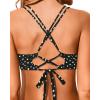 imageHolipick Womens Twist Front Bikini Tops  Push Up Bathing Suit Top Padded Swimsuit TopBlack White Dot