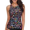 imageHolipick High Neck Tankini Top Bathing Suit Tops for Women Tummy Control Tank Tops SwimsuitsColorful Paisley