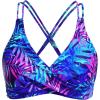 imageHolipick Womens Twist Front Bikini Tops  Push Up Bathing Suit Top Padded Swimsuit TopPurple Leaves