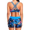 imageHolipick 3 Piece Tankini Swimsuits for Women Tummy Control Bathing Suits Swim Tank Top with Bra Boy Shorts Teen SwimwearBlue Florals