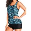 imageHolipick 3 Piece Tankini Swimsuits for Women Tummy Control Bathing Suits Swim Tank Top with Bra Boy Shorts Teen SwimwearPgy85