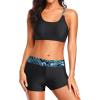imageHolipick 3 Piece Tankini Swimsuits for Women Tummy Control Bathing Suits Swim Tank Top with Bra Boy Shorts Teen SwimwearPgy85