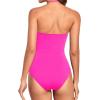 imageHolipick Women Tummy Control One Piece Swimsuits Strapless Bandeau Bathing Suits Slimming Halter SwimwearPink