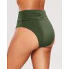 imageHolipick Women High Waisted Bikini Bottoms Tummy Control Swimsuit Bottom High Cut Bathing Suit Swim BottomArmy Green