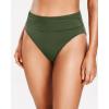 imageHolipick Women High Waisted Bikini Bottoms Tummy Control Swimsuit Bottom High Cut Bathing Suit Swim BottomArmy Green