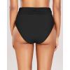 imageHolipick Women High Waisted Bikini Bottoms Tummy Control Swimsuit Bottom High Cut Bathing Suit Swim BottomBlack