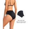 imageHolipick Women High Waisted Bikini Bottoms Tummy Control Swimsuit Bottom High Cut Bathing Suit Swim BottomBlack