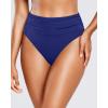 imageHolipick Women High Waisted Bikini Bottoms Tummy Control Swimsuit Bottom High Cut Bathing Suit Swim BottomBlue