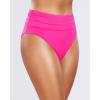 imageHolipick Women High Waisted Bikini Bottoms Tummy Control Swimsuit Bottom High Cut Bathing Suit Swim BottomHot Pink