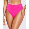 imageHolipick Women High Waisted Bikini Bottoms Tummy Control Swimsuit Bottom High Cut Bathing Suit Swim BottomHot Pink
