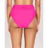 imageHolipick Women High Waisted Bikini Bottoms Tummy Control Swimsuit Bottom High Cut Bathing Suit Swim BottomHot Pink