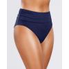 imageHolipick Women High Waisted Bikini Bottoms Tummy Control Swimsuit Bottom High Cut Bathing Suit Swim BottomNavy Blue1