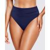 imageHolipick Women High Waisted Bikini Bottoms Tummy Control Swimsuit Bottom High Cut Bathing Suit Swim BottomNavy Blue1