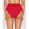 imageHolipick Women High Waisted Bikini Bottoms Tummy Control Swimsuit Bottom High Cut Bathing Suit Swim BottomRed