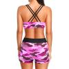 imageHolipick 3 Piece Tankini Swimsuits for Women Tummy Control Bathing Suits Swim Tank Top with Bra Boy Shorts Teen SwimwearBlack and Pink Camo