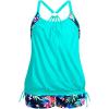 imageHolipick Plus Size Tankini Swimsuits for Women Two Piece Tummy Control Bathing Suit Blouson Tankini Top with ShortsAqua Colorful Floral